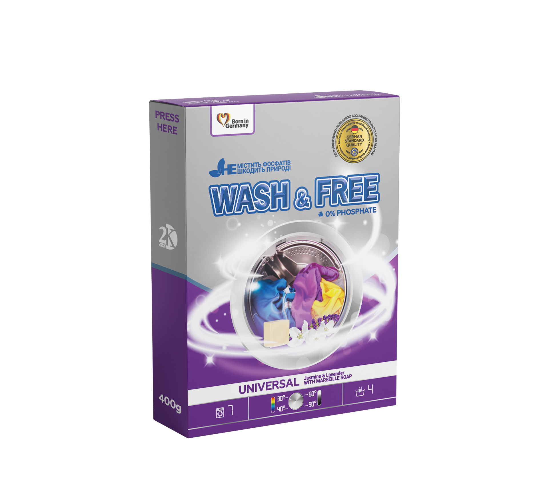  Wash and Free Jaśmin Lawenda i mydło marsylskie proszek do prania 400g